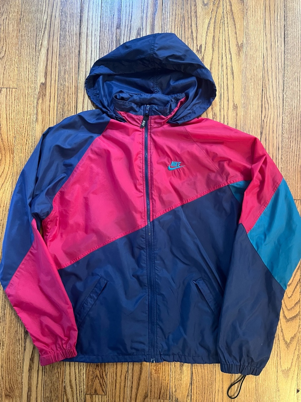 Nike Windrunner 90's Windbreaker Color Block Navy Magenta Teal see measurements